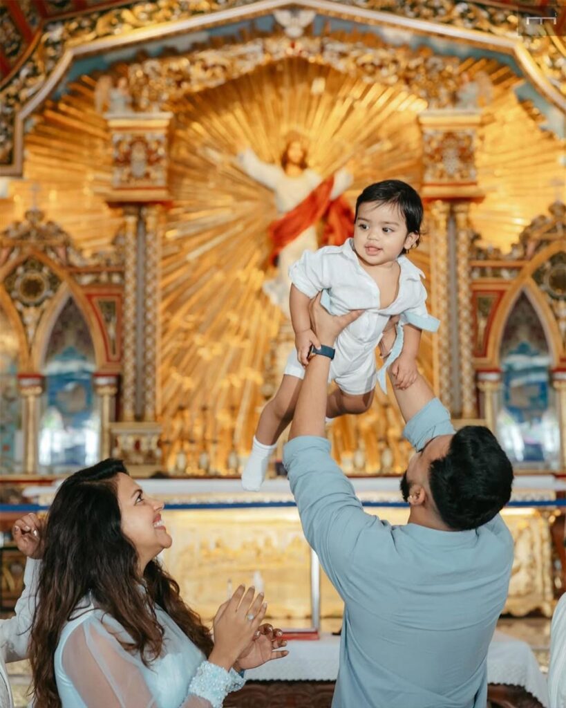 amala paul's family baptism viral photos four